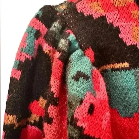 FARM Rio Women’s Lovers Apples Puff Sleeve Sweater, Multi Color, Size Small - Picture 2 of 8